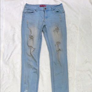Ripped Denim Light Wash Jeans